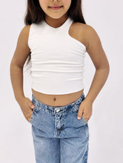 Cutout Tank Top White - Kids