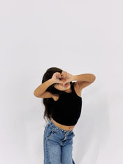 Cutout Tank Top Black - Kids