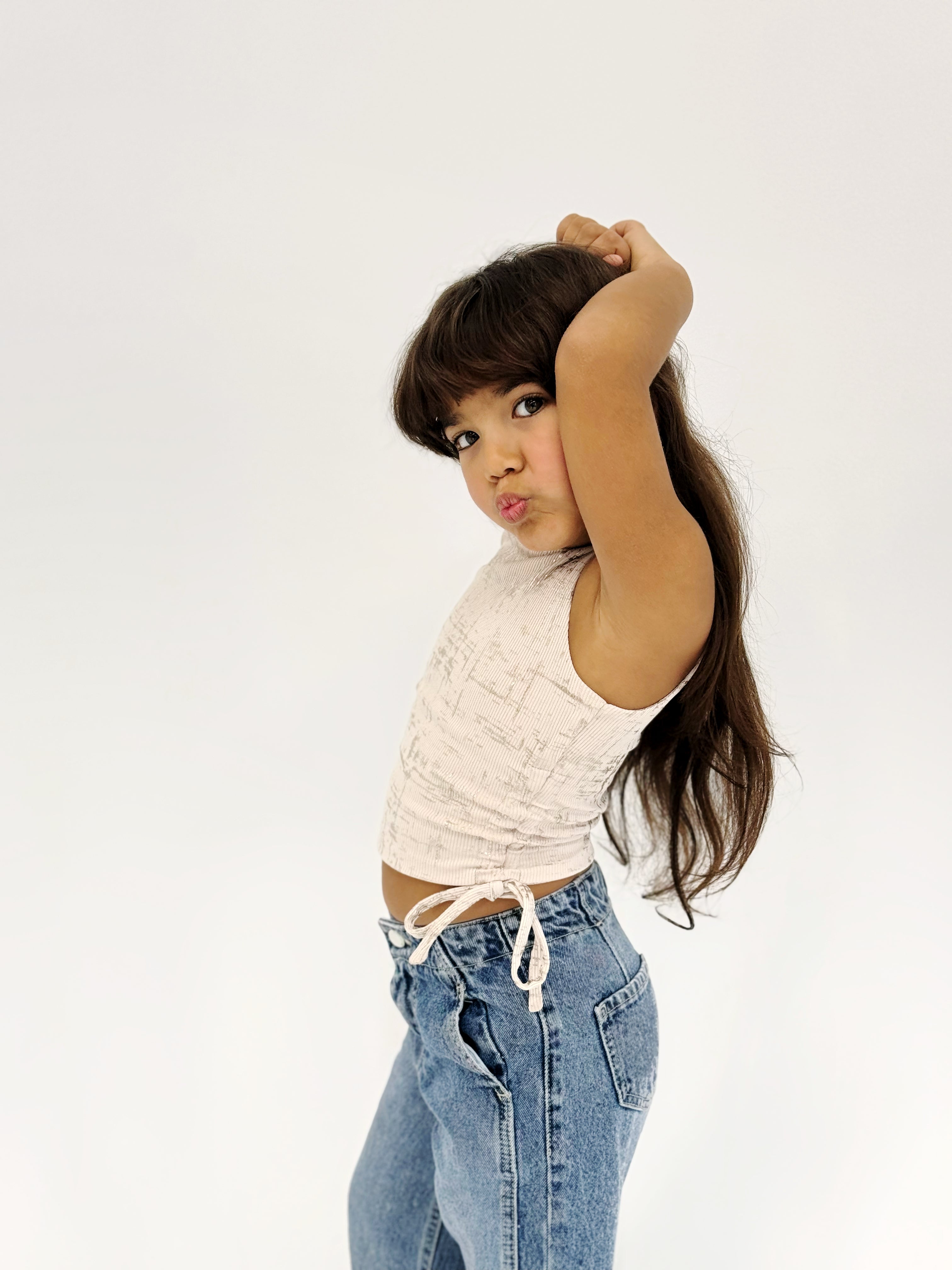 Adjustable Gilded Tank Top Beige - Kids