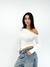 Shoulder Tank Top White - Adults