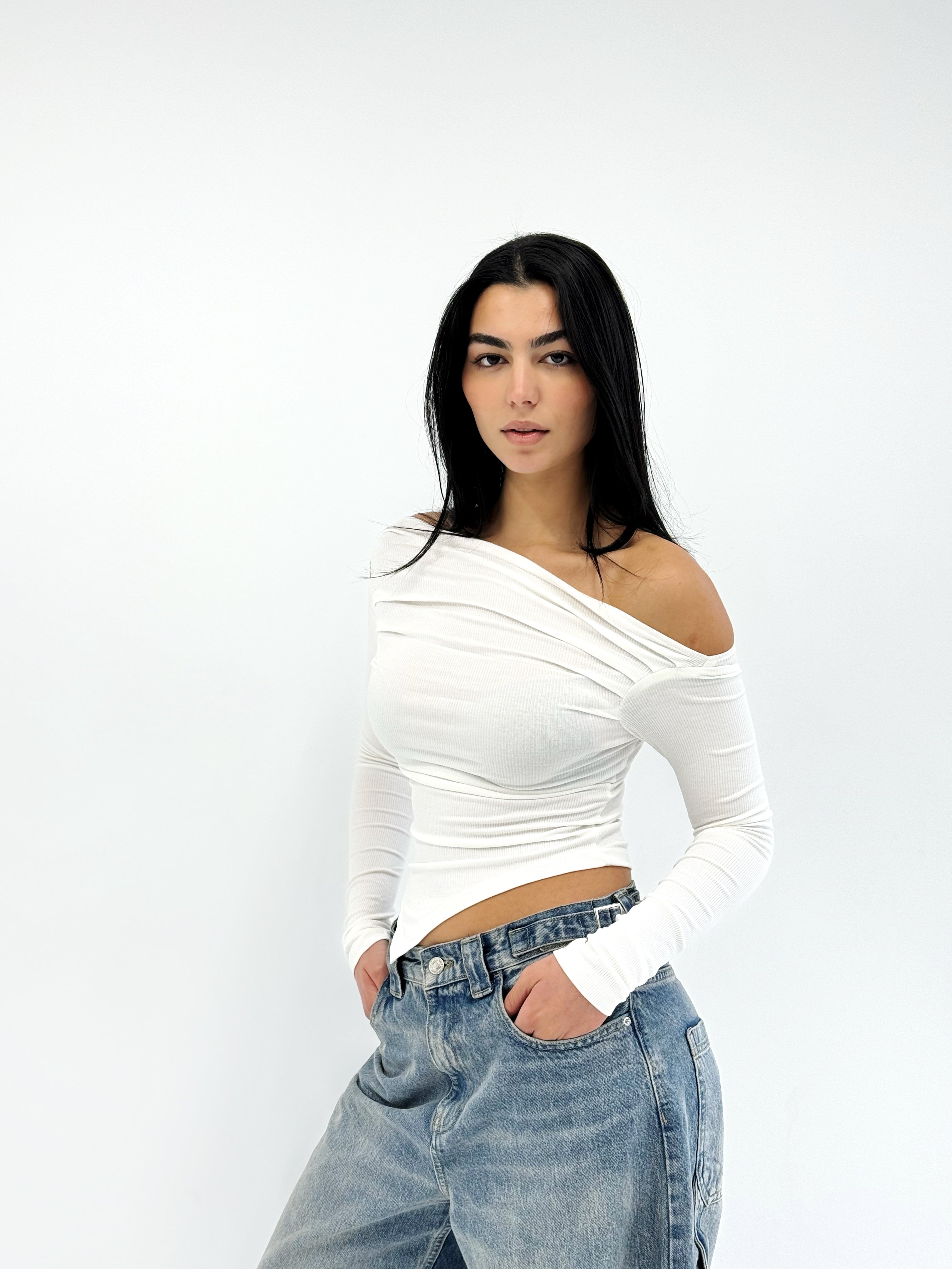 Shoulder Tank Top White - Adults