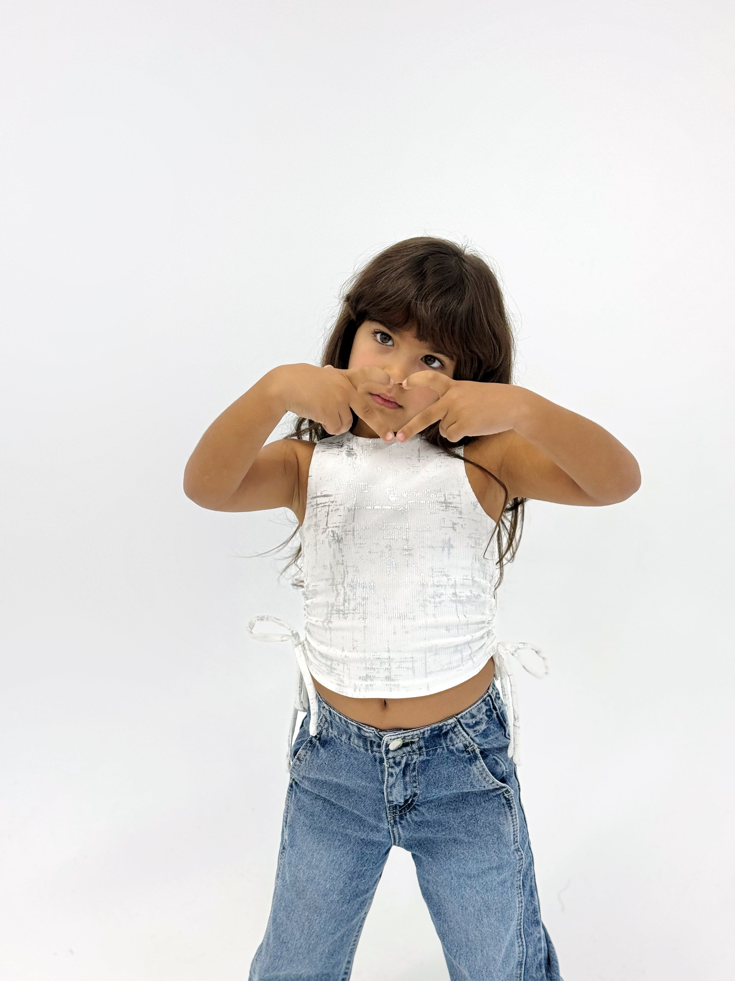 Adjustable Gilded Tank Top White - Kids