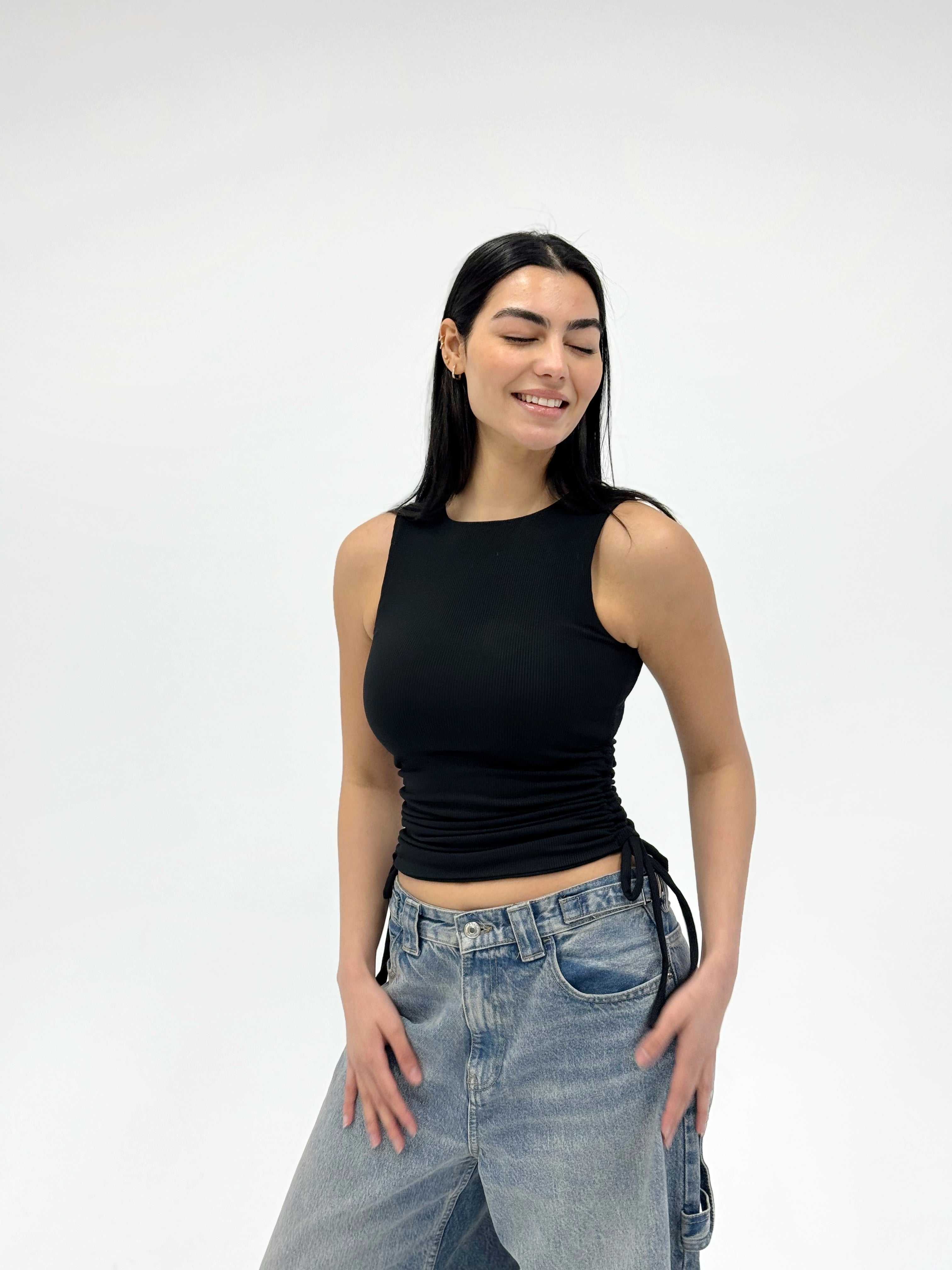 Adjustable Tank Top Black - Adults