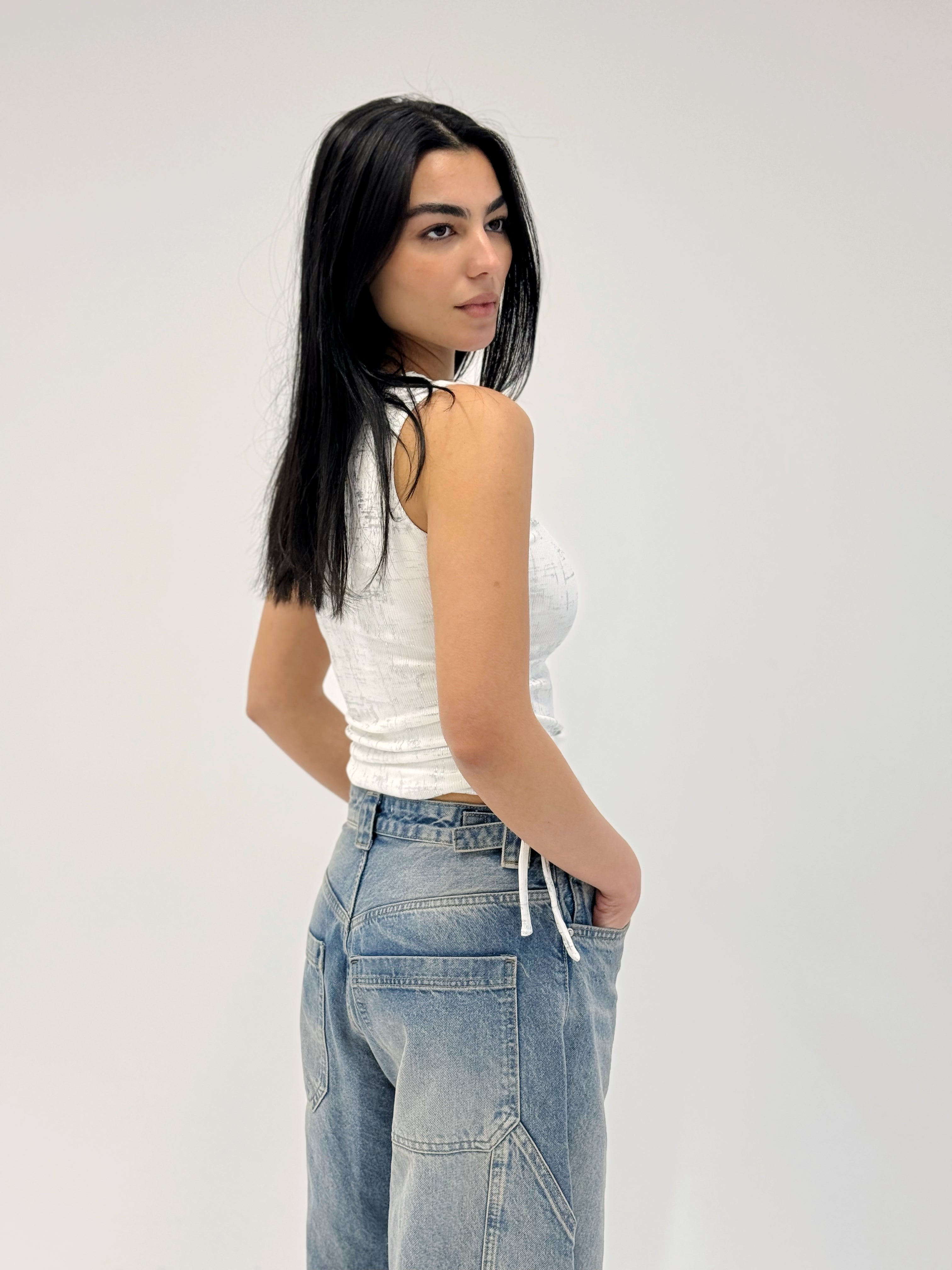 Adjustable Gilded Tank Top White - Adults