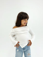 Shoulder Tank Top White - Kids