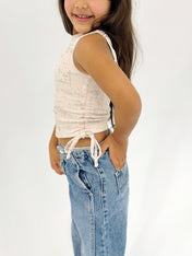 Adjustable Gilded Tank Top Beige - Kids