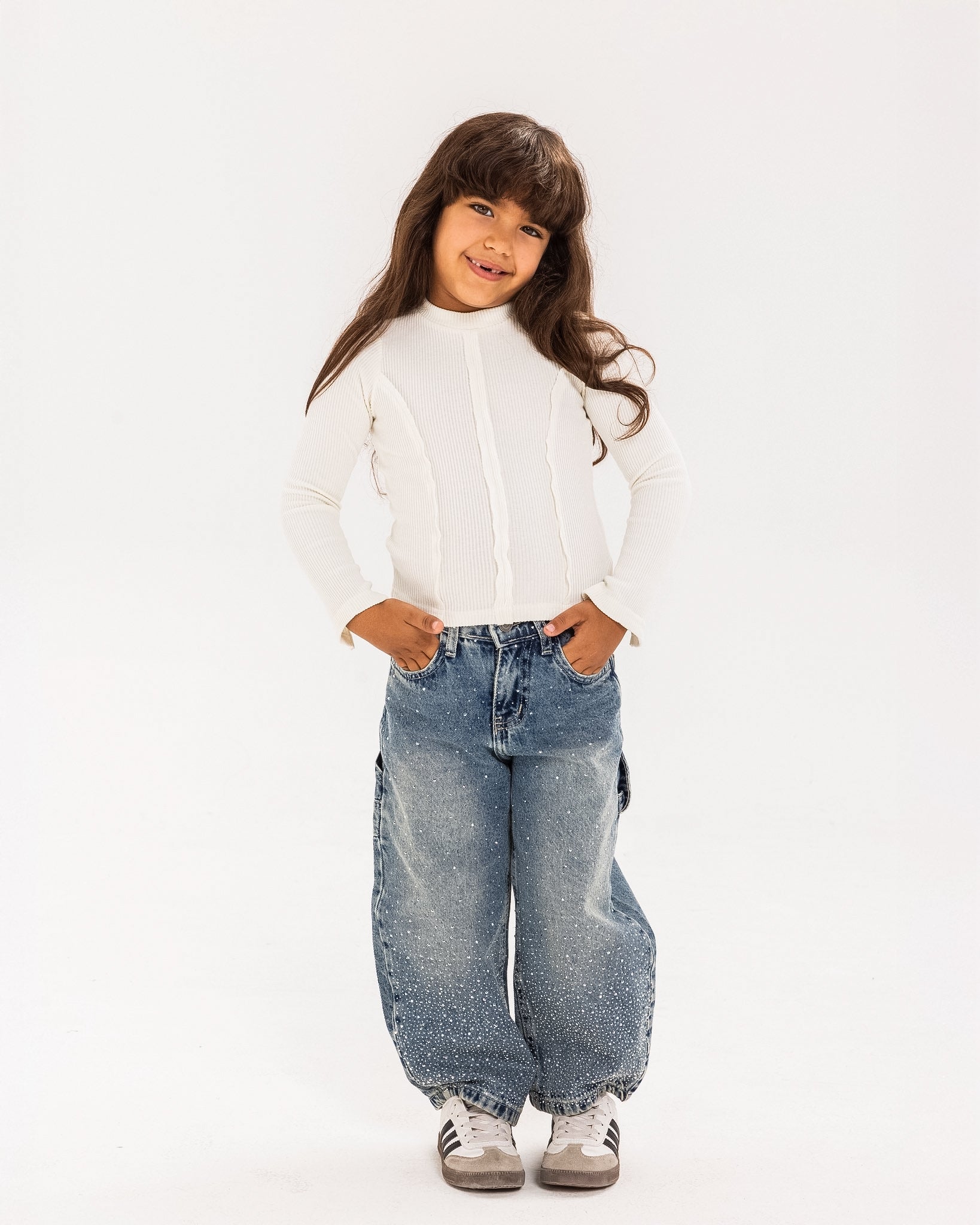 Turtleneck Stitched tank top White - Kids