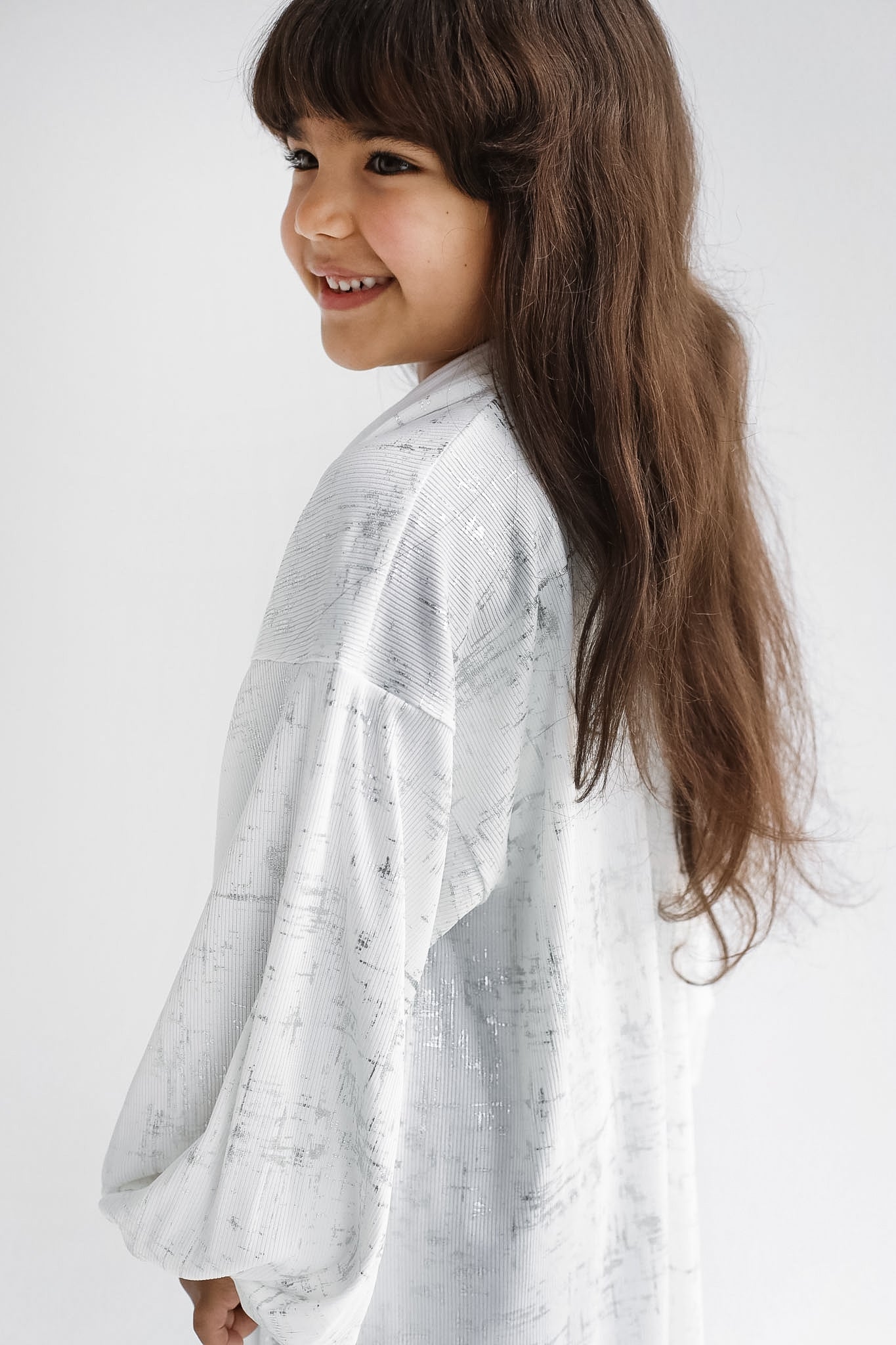 Skye Gilded White Kimono - Kids