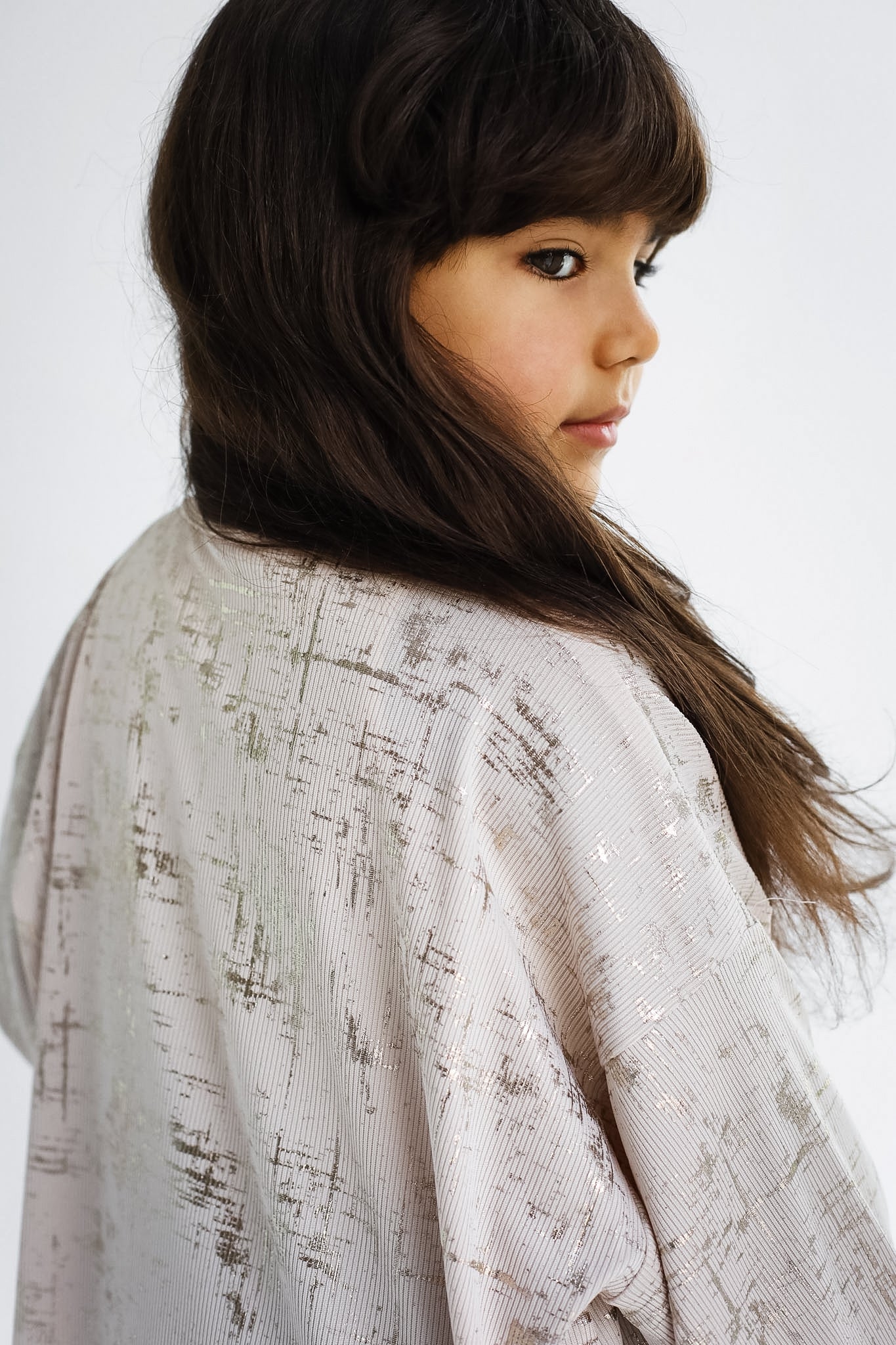 Skye Gilded Beige Kimono - Kids