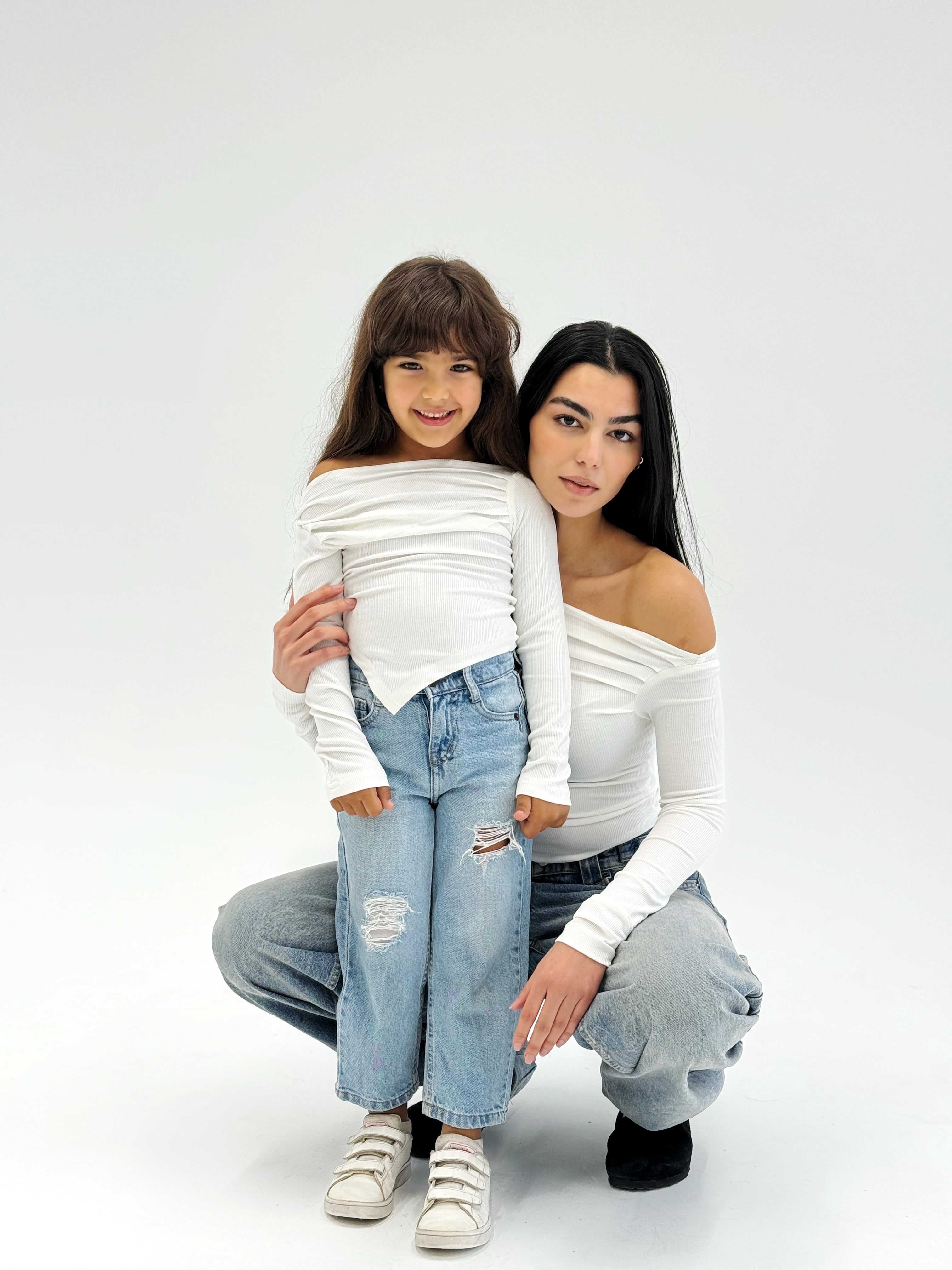 Shoulder Tank Top White - Kids