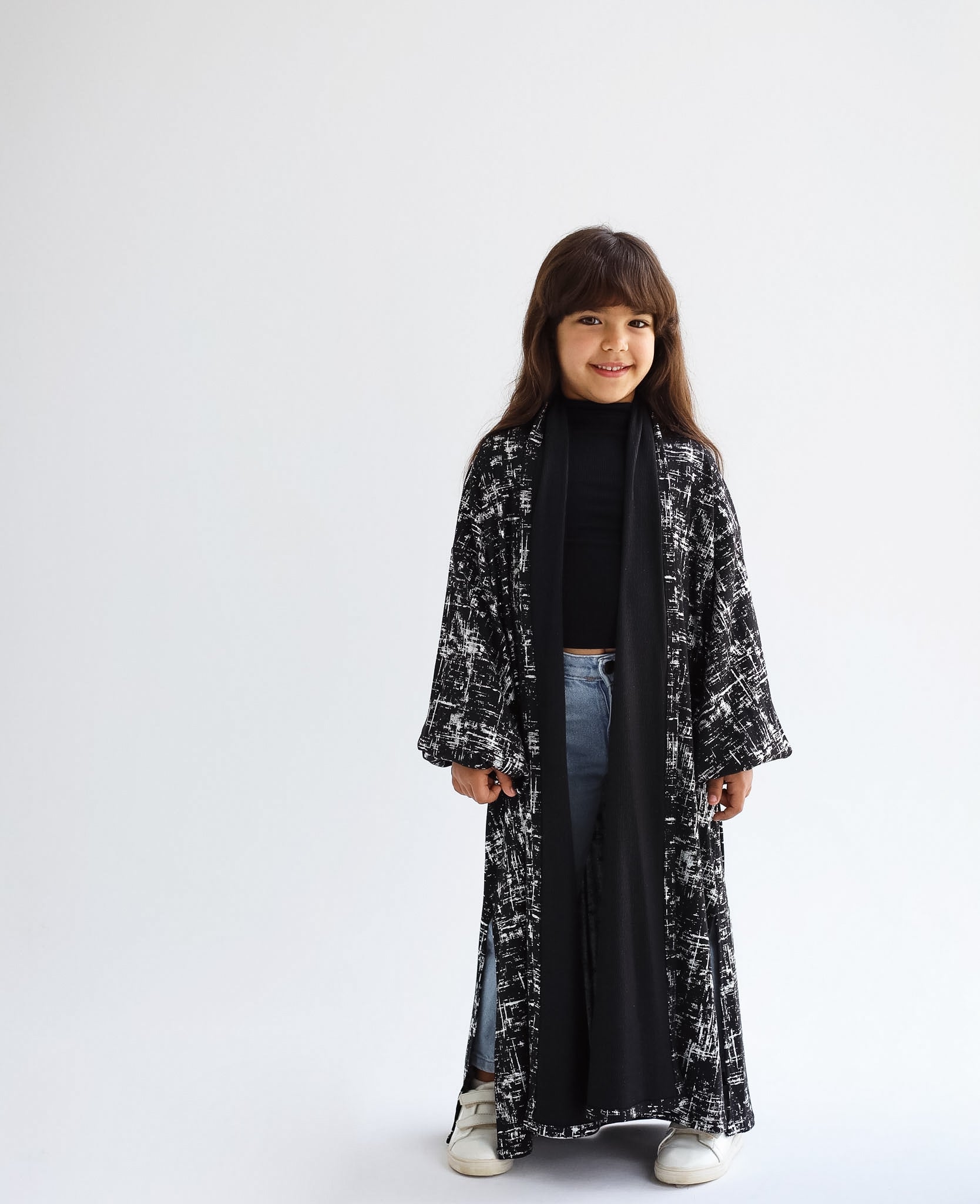 Skye Gilded Black Kimono - Kids