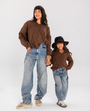 Cable Sweater Brown - Adults