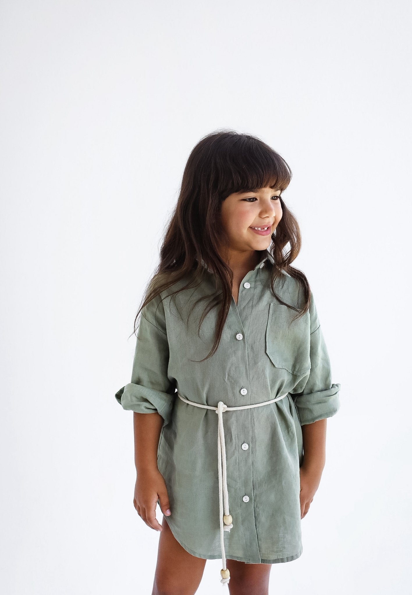 Tamaa Edit Olive shirt Dress- kids