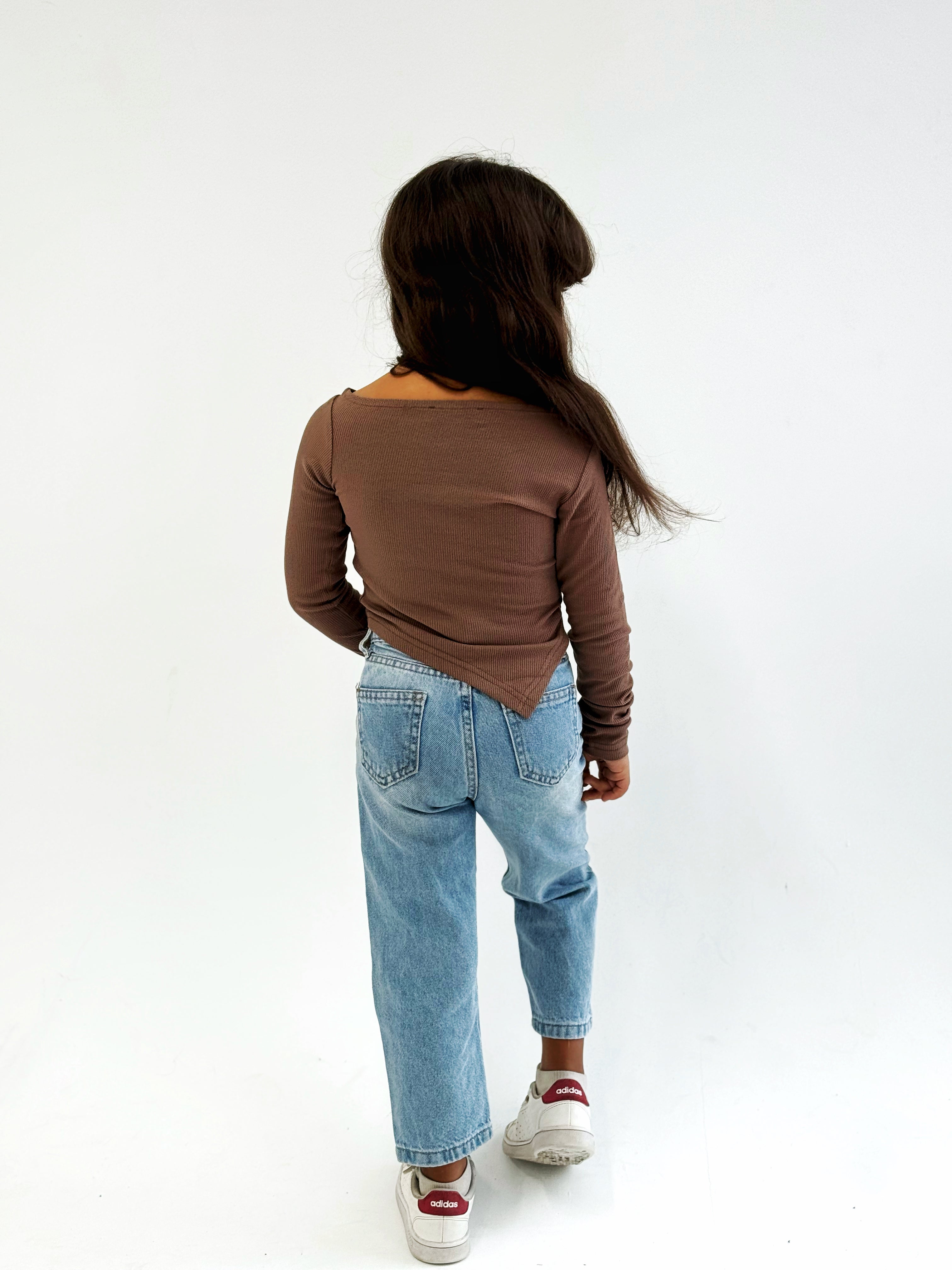 Shoulder Tank Top Brown - Kids