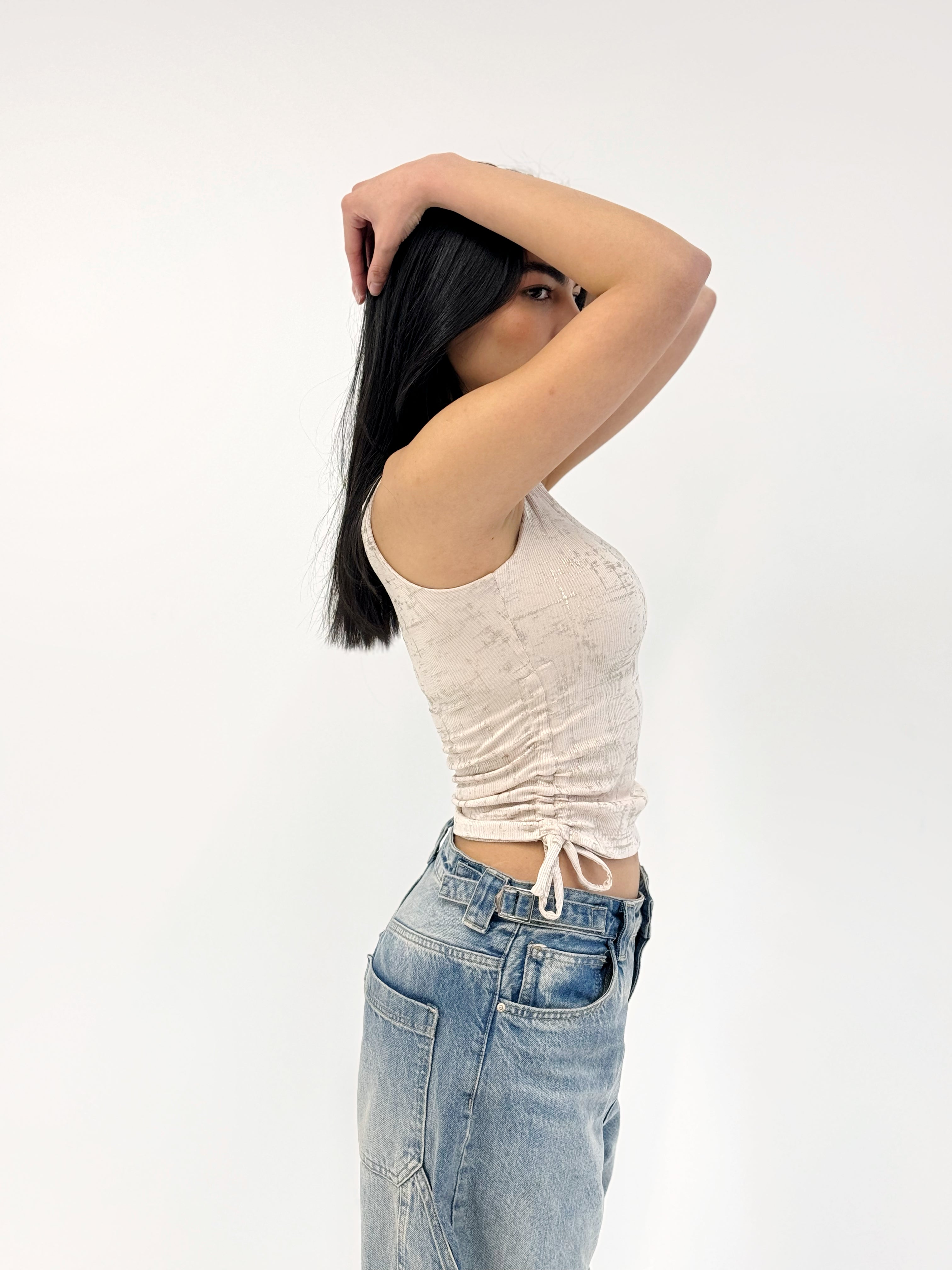 Adjustable Gilded Tank Top Beige - Adults