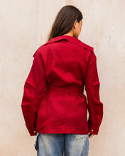 Amulet Linen Cardigan - Ruby