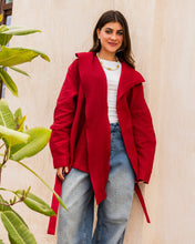 Amulet Linen Cardigan - Ruby
