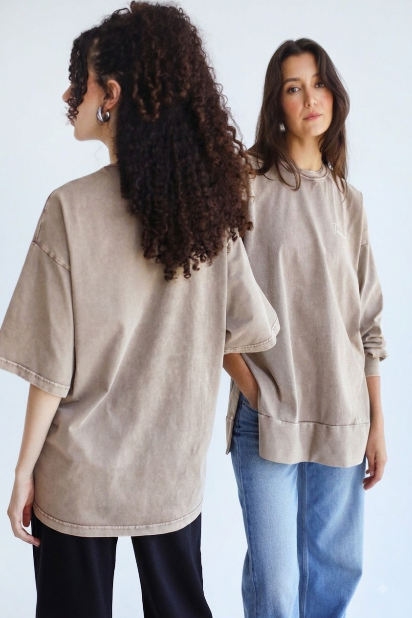 Basic Washed Cafe T-Shirt - Adults