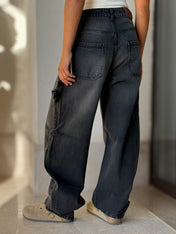 Baggy Denim Pants Black - Adults