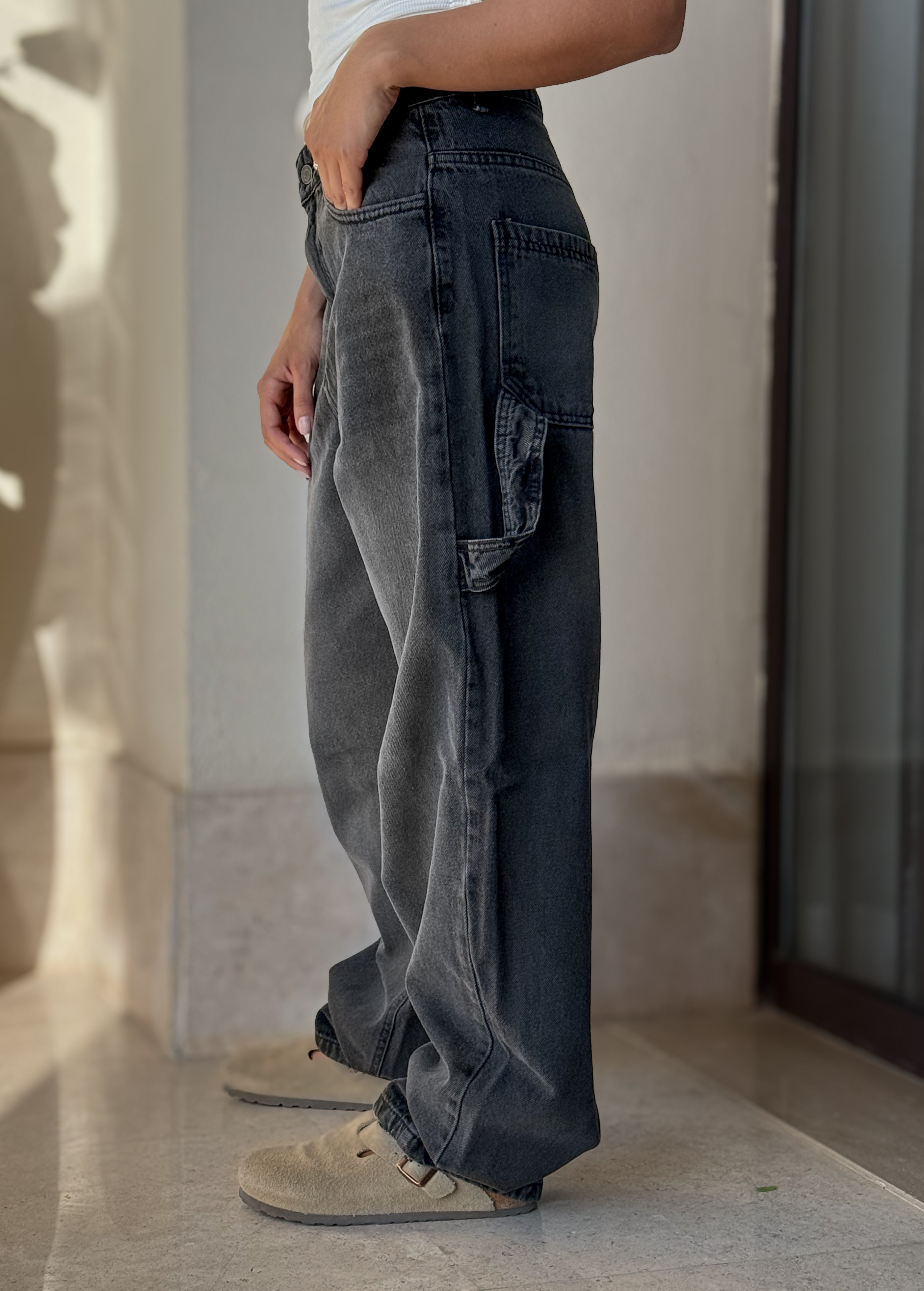 Baggy Denim Pants Black - Adults