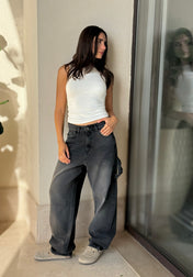 Baggy Denim Pants Black - Adults
