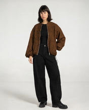 Threaded Motif Suede Jacket Brown - Adults