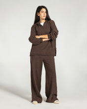 The Essential Half-Zip Set Brown - Adults