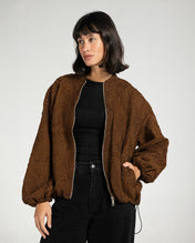 Threaded Motif Suede Jacket Brown - Adults