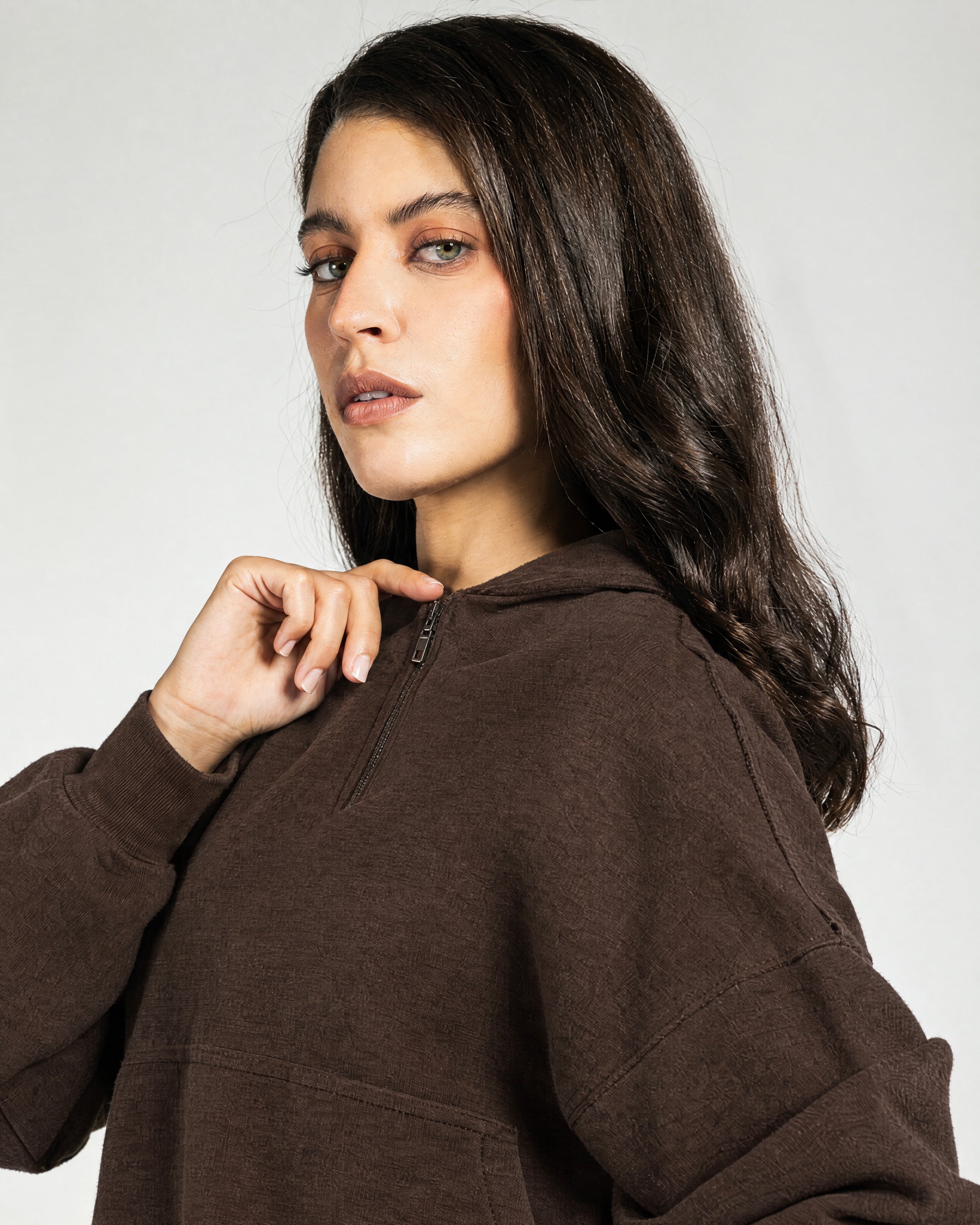 The Essential Half-Zip Set Brown - Adults