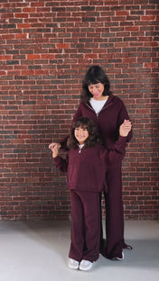 The Essential Half-Zip Set Burgundy - Adults